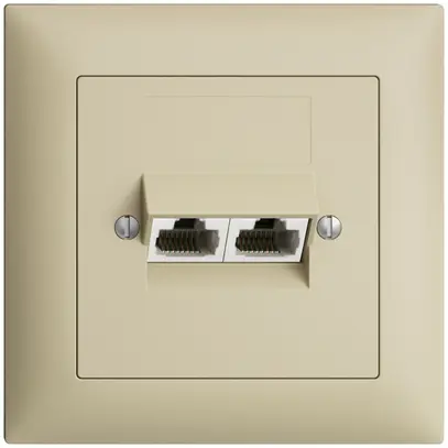 Prise ENC 2×RJ45/u 8P sép.EDIZIOdue vanille, ITplus 