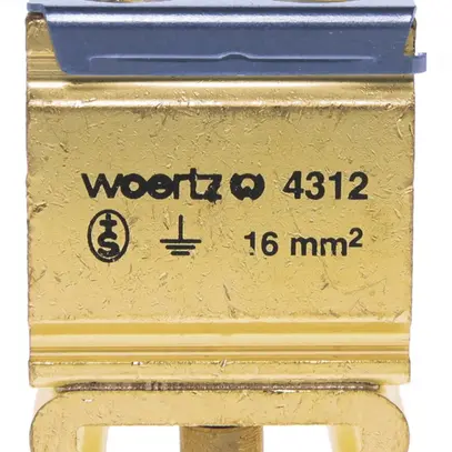Borne de terre joignable Woertz 6…16mm² raccordement à vis 2×1 profil spécial 