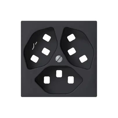 Placca frontale SIDUS antracite per 3×T23/1 con shutter 