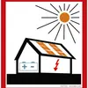 Autocollant d'avertissement ELBRO photovoltaïque avec batterie 90×100mm rouge 
