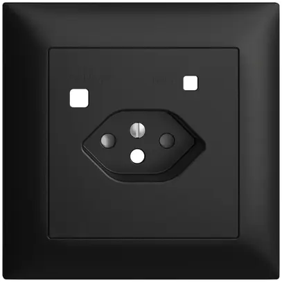 Kit frontal EDIZIOdue pour prise FI FMI, T13, shutter, noir 