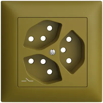 Frontset EDIZIOdue olive 88×88mm 3×T13/1 