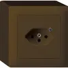Presa AP Hager kallysto 1×T13 illuminato Q marrone 