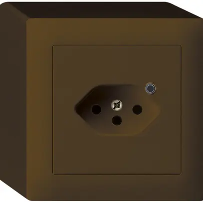 Prise AP Hager kallysto 1×T13 illuminé Q brun 