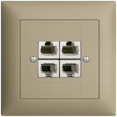 Prise ENC 4×RJ45/u 4P sép.EDIZIOdue sand ITplus 