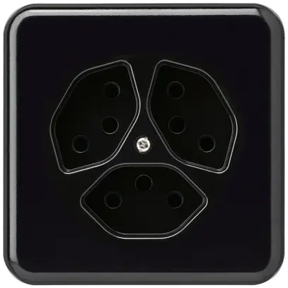 Presa INC basico 3×tipo 13 nero 