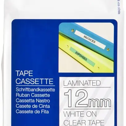 Cassette ruban Brother TZe-135 12mm×8m, transparent-blanc 