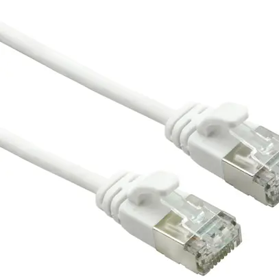 Patchkabel RJ45 ROLINE Slim 0.5m weiss U-FTP Kat.6A LSZH Kl. EA 10GB 