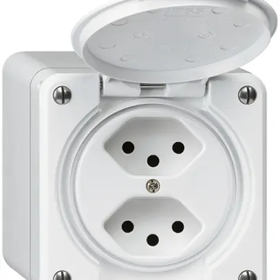 Presa AP robusto 2×tipo 13 bianco 