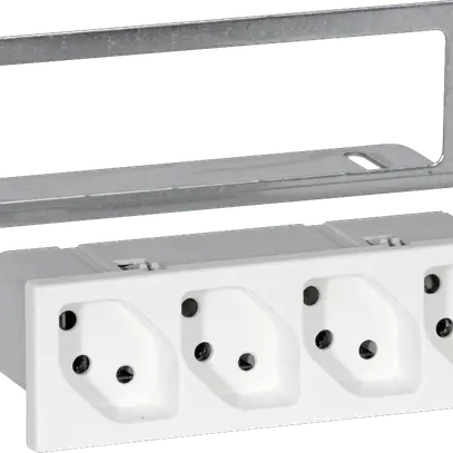 Prise INC FLF 4×type 13 blanc 46×130mm Hager 