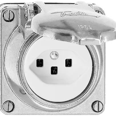 Presa bagnata T23 16A Al natura con morsetti innest. 