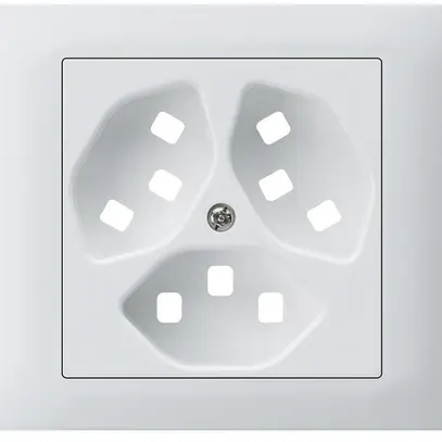 Kit frontal INC Hager kallysto pour prise G3 3×type 23 cadre enfichable blanc 