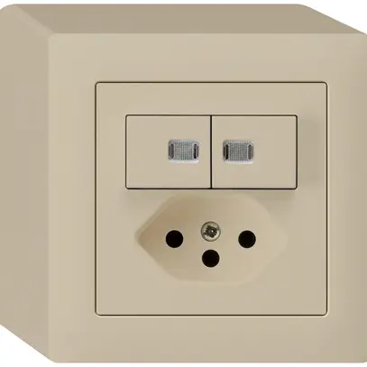 Combinaison lumineuse AP 2×AR/1L+T13 beige kallysto 2 lentilles 