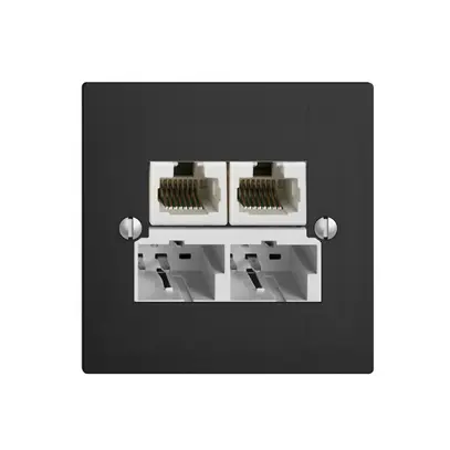 Scatola INC SOHO 2×TT/2×RJ45/u sep.ITplus EDIZIOdue nero 