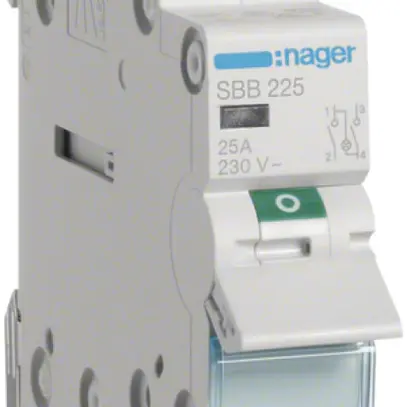 Interruttore AMD Hager SBB 25A 230V 2 chiusura 0 apertura 1 invertitore 