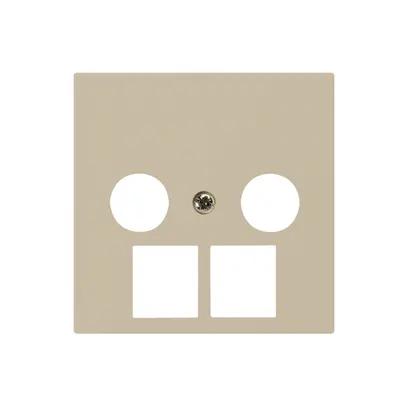 Placca frontale kallysto 2×coassiale/2×RJ45 beige 