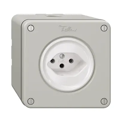 NAPU-Steckdose NEVO, 1×T13, lichtgrau 