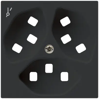 Piastra frontale per presa Hager kallysto 3×T23 1×S H nero 