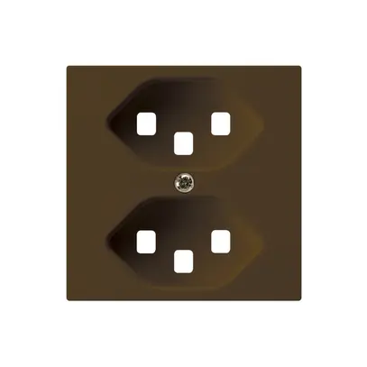 Plaque frontale kallysto 2×T23 60×60mm brun pour prise 2×T23 