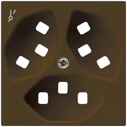 Frontplatte zu Steckdose Hager kallysto 3×T23 1×S H braun 