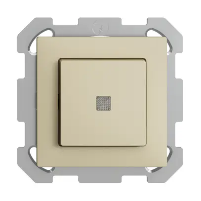 Contact à poussoir lum. ENC EDIZIOdue A-R/1P vanille, lentille LED jaune 