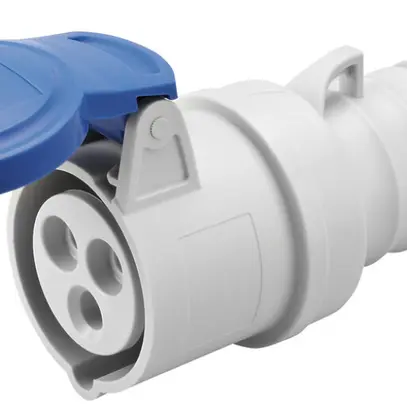 Prise mobile CEE GEWISS 16A IP44/54 3P 6h 250V bornes enfichables Ø57×148mm bleu 