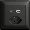 Presa INC USB tipo A+C + tipo 13 Feller EDIZIOdue FMI 230V 3000mA nero 