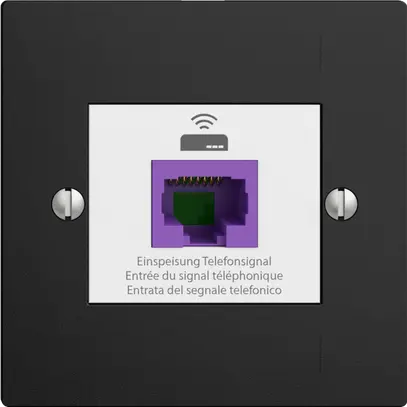 Prise de retour EDIZIOdue F 1×RJ45 p.Swisscom VoIP, 8 pôles, UTP, noir 