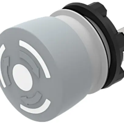 Poussoir à champignon EAO 84 1NC raccord à souder/ficher Ø22.3mm gris/noir 