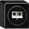 Scatola di raccordo AP basico 2×RJ45s+u separato nero 