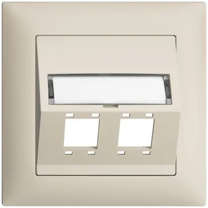 Kit montage ENC EDIZIOdue FMI sortie oblique 2×R&M cat.5e/6/LC spécial, crema 