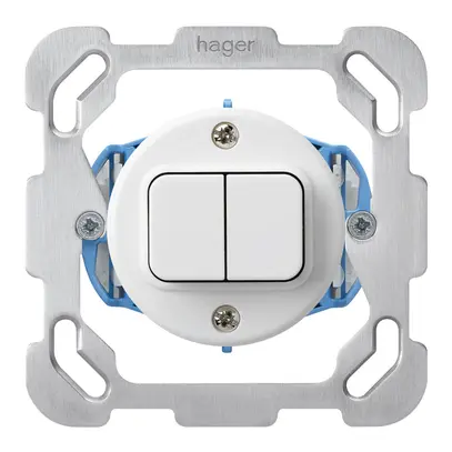 Inserto per contatto pulsante INC basico C+C con placca di fissaggio bianco 