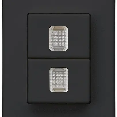 Interruttore a pulsante 2× AMD Hager FLF 10A/250V 3/1L illuminato nero 