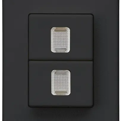 Pulsante doppio INS Hager FLF 10A/250V 0/1L illuminato nero 