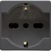 Presa INS GEWISS CHORUS, Schuko/tipo L, morsett.a vite 44.2×44mm, 2 moduli, nero 