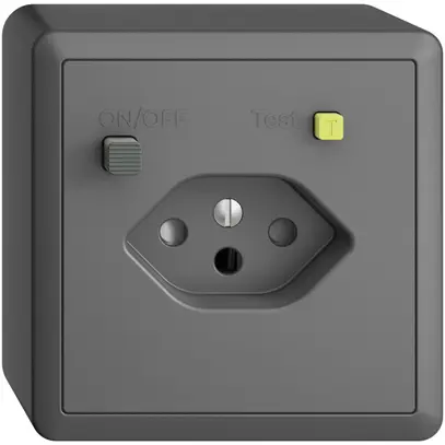 Prise AP EDIZIOdue T13 FI 30mA shutter, gris foncé 