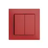Abdeckset EDIZIOdue Schalter/Taster 2 Knöpfe 60×60mm rot 