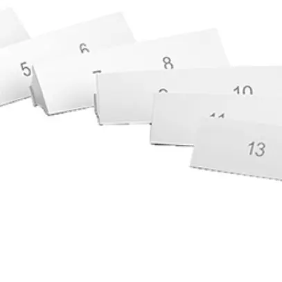 Plaquette indicatrice EDIZIOdue colore 1…16 pour sortie oblique 8 pièces, blanc 