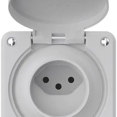 Presa INC robusto 1×tipo 13 luminoso IP55 grigio chiaro 