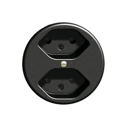 Prise ENC FH 2×T13/1S noir 