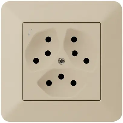 Prise ENC kallysto.trend 3×T13/1 beige avec sécurité enfants 