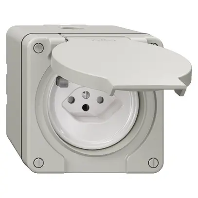 Prise FI NAP NEVO, 30mA, type 13, a.shutter, a.bornes de raccordement, grc 