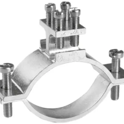 Brida di messa a terra AGRO 1 1/2…2" (47.9…59.6mm), 2×4…50mm²/Ø8mm 