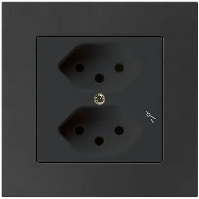 Prise ENC kallysto.pro 2×T13/1 noir avec sécurité enfants 
