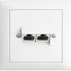 Prise INC 2×RJ45/s 4P sép.EDIZIOdue blanc ITplus 