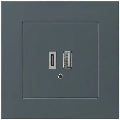 Presa di carica USB INC kallysto.pro 18W PD 1×tipo A 1×tipo C antracite 