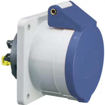 EB-Steckdose CEE Bals gerade 16A 5P 230V 9h IP44 Ni 75×75mm QC 