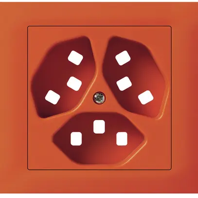 Kit frontale INS Hager kallysto per presa G3 3×T23 telaio a innesto arancione 