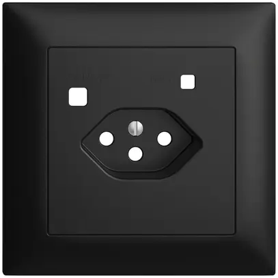 Frontset EDIZIOdue zu FI-Steckdose FMI, T13, schwarz 