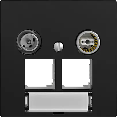 Prise multimédia EDIZIOdue F EASYNET 11dB, p.2×RJ45 S-One, noir 